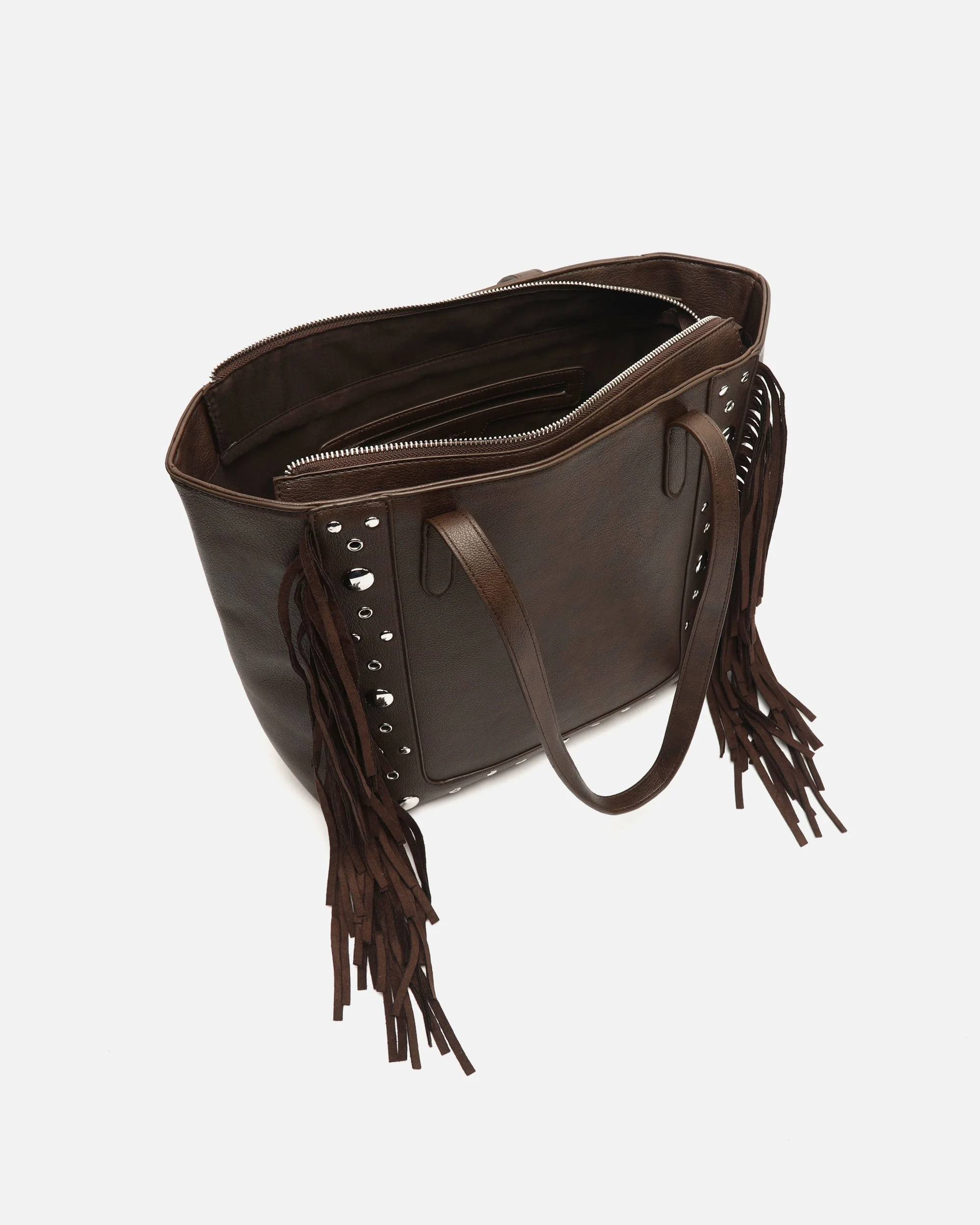 Catrinas bolso shopper grande con detalles metálicos y flecos - Image 10