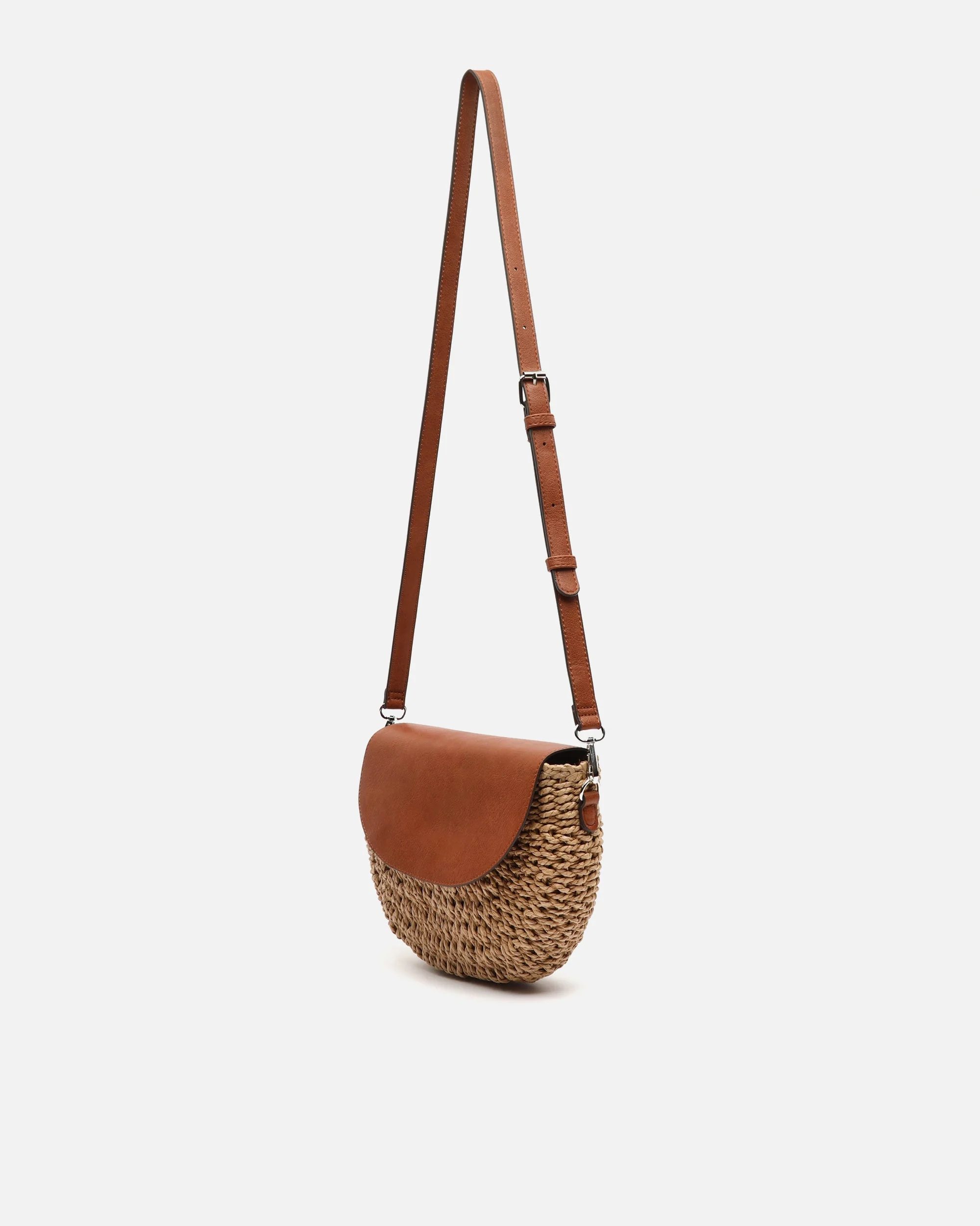 Kesta bolso bandolera efecto rafia con solapa ED. - Image 2