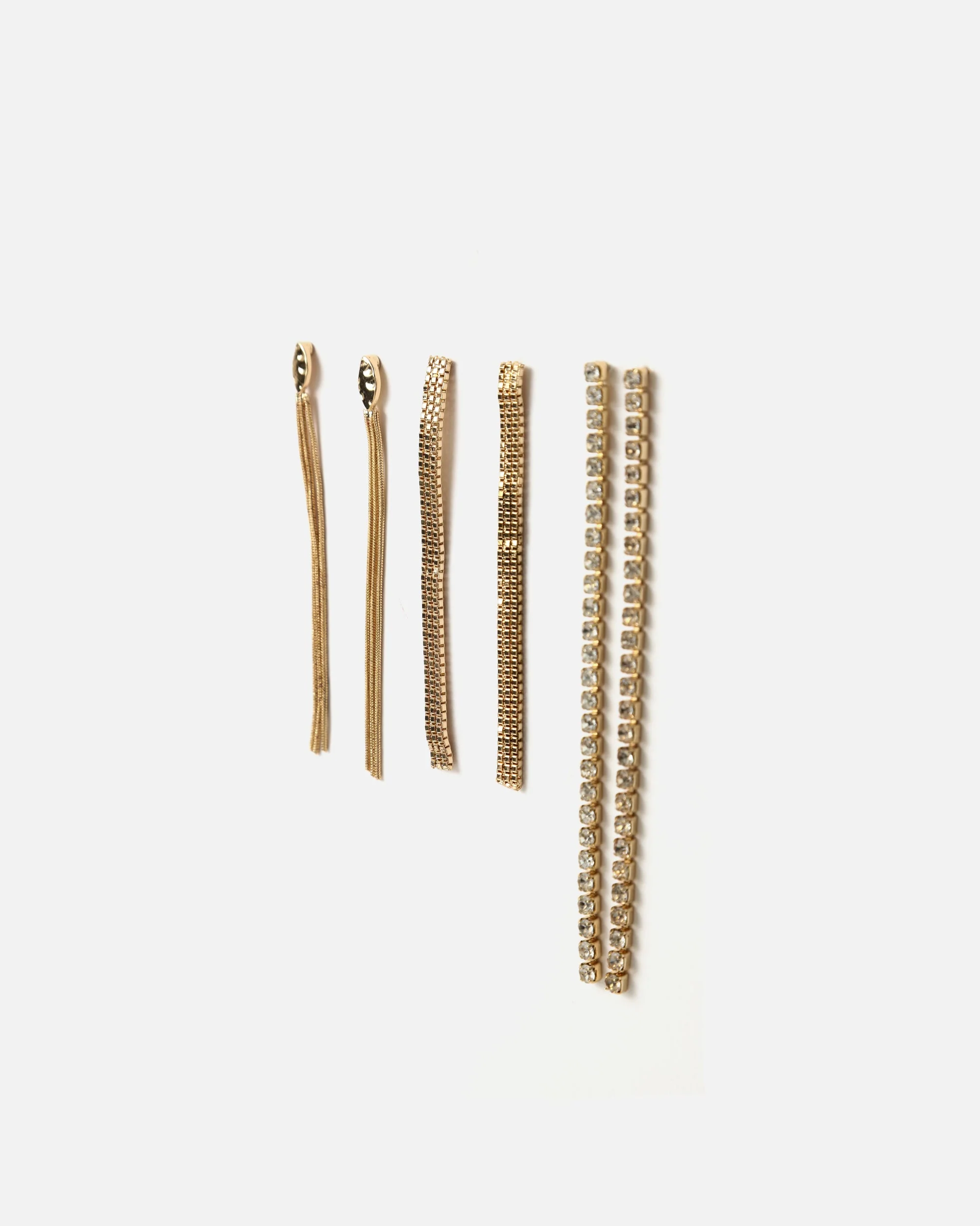 Lani pack de pendientes largos con strass - Image 2