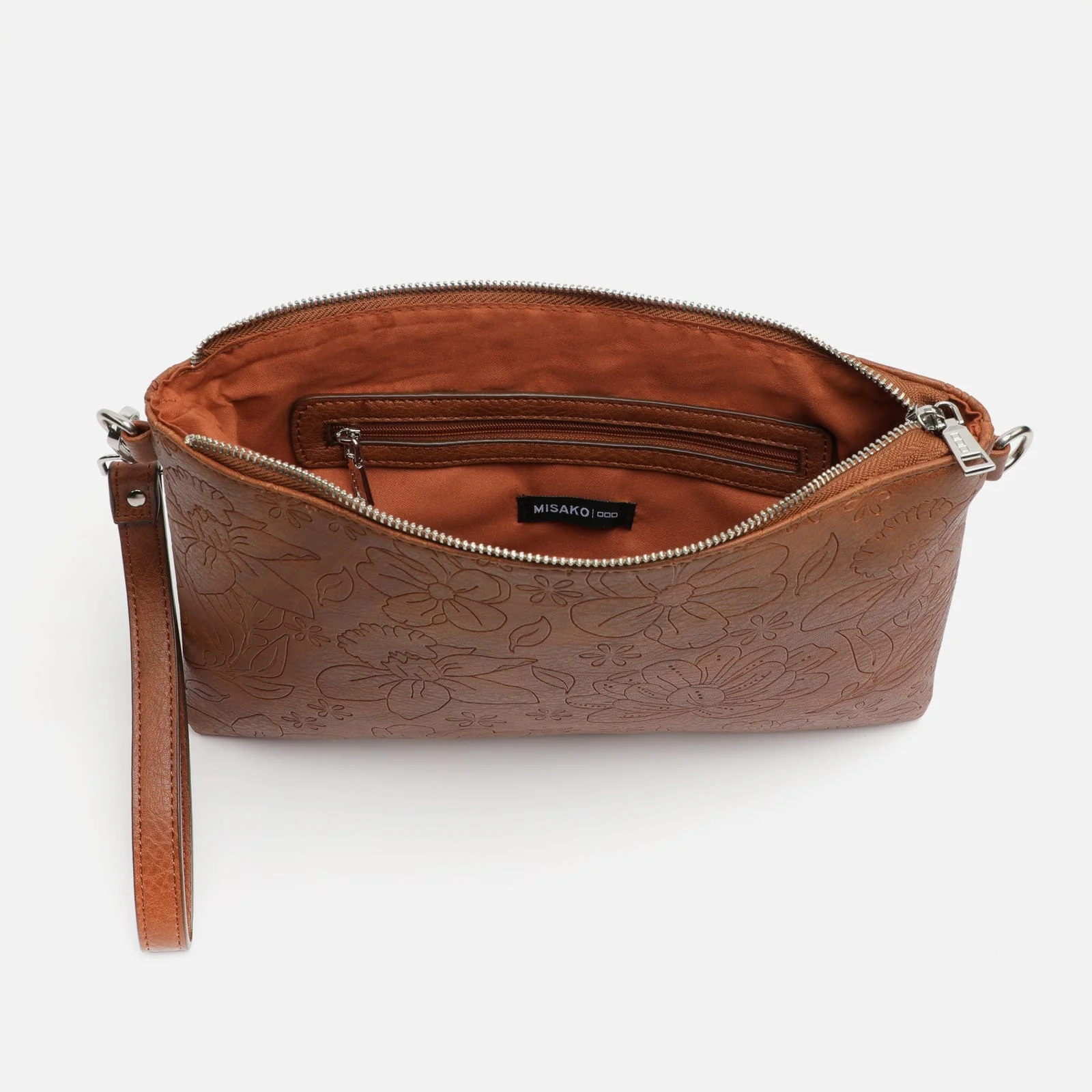 Monoflor bolso bandolera pequeño con asa de mano con grabado floral ED. - Image 5