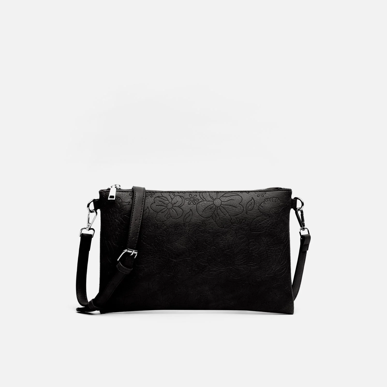 Monoflor bolso bandolera pequeño con asa de mano con grabado floral ED. - Image 6