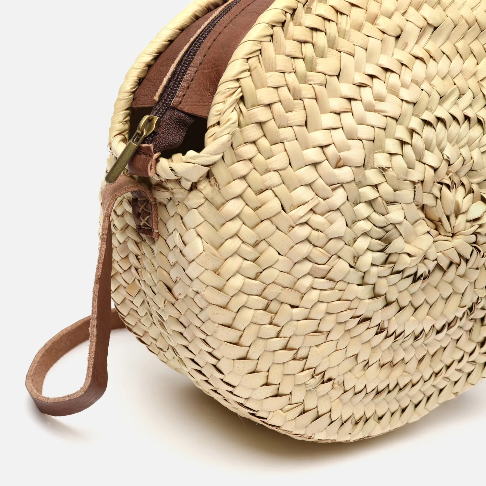 Palma bolso bandolera rendondo de rafia ED. - Image 3