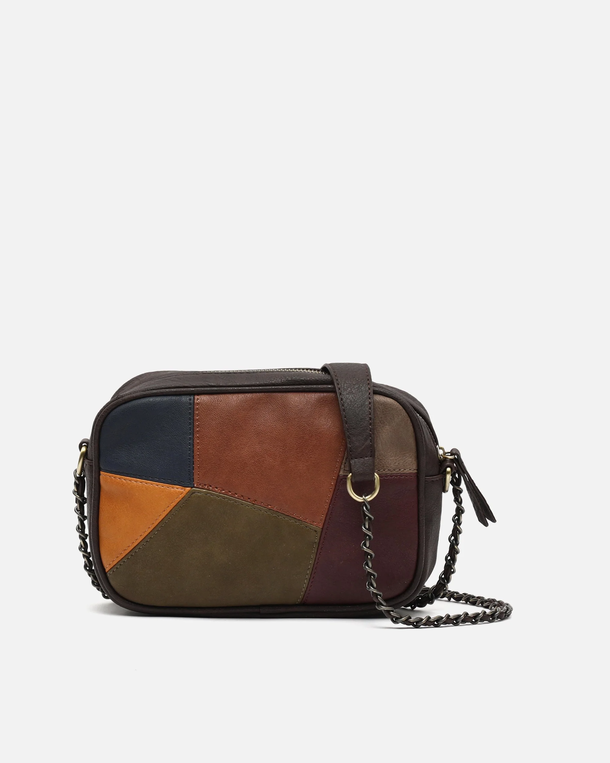 Popis bolso bandolera con estampado patchwork