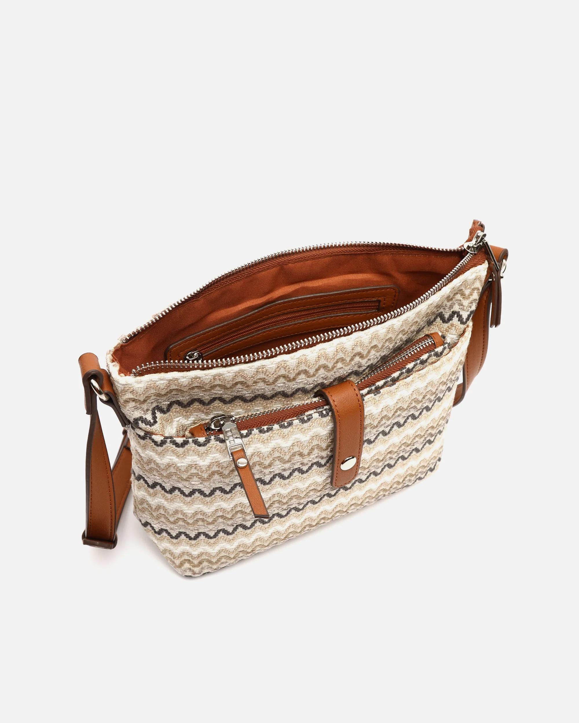 Tarvos bolso bandolera pequeño con estampado jacquard y neceser pequeño - Image 6
