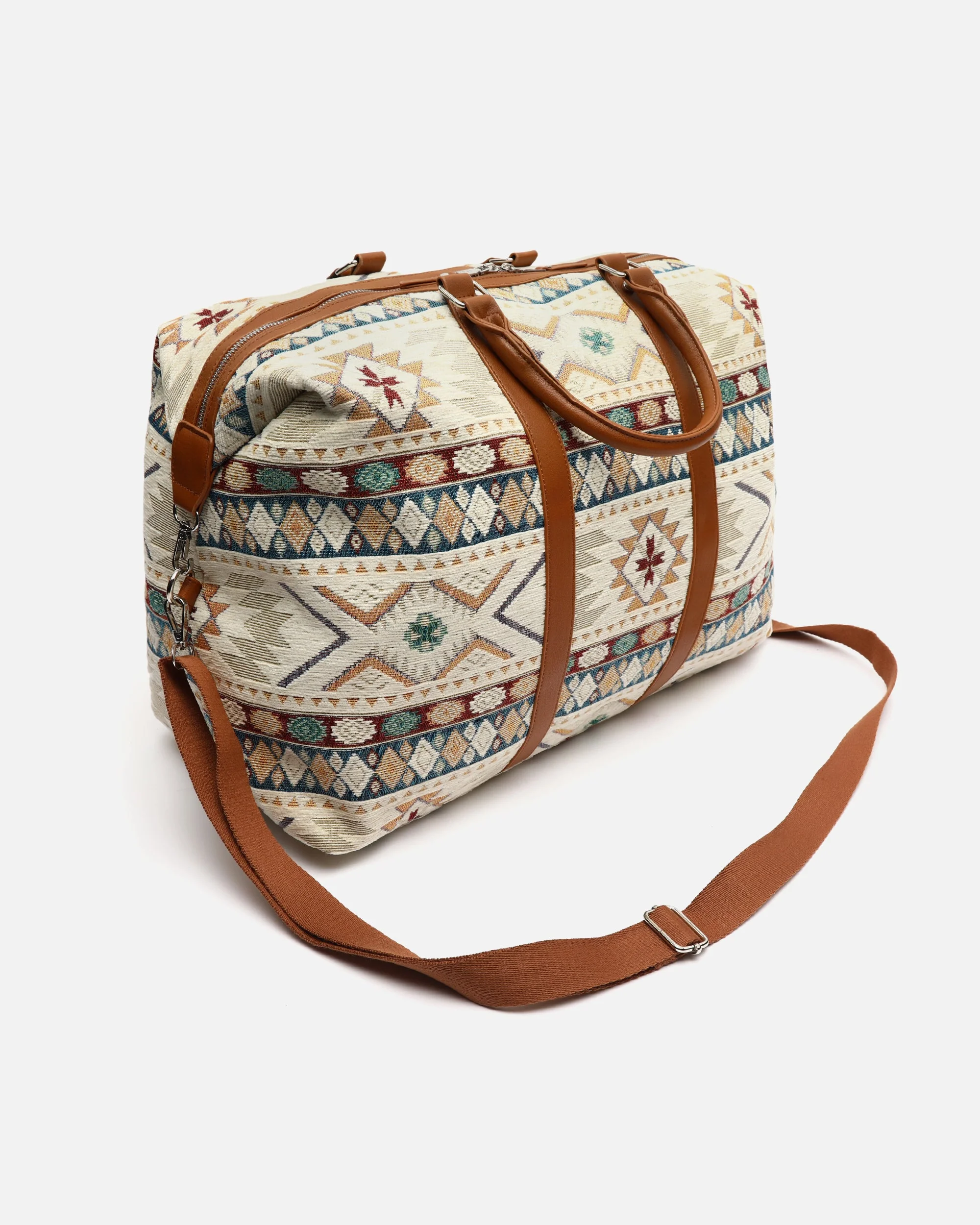 Tiani bolsa fin de semana con estampado jacquard y bandolera extraíble - Image 4