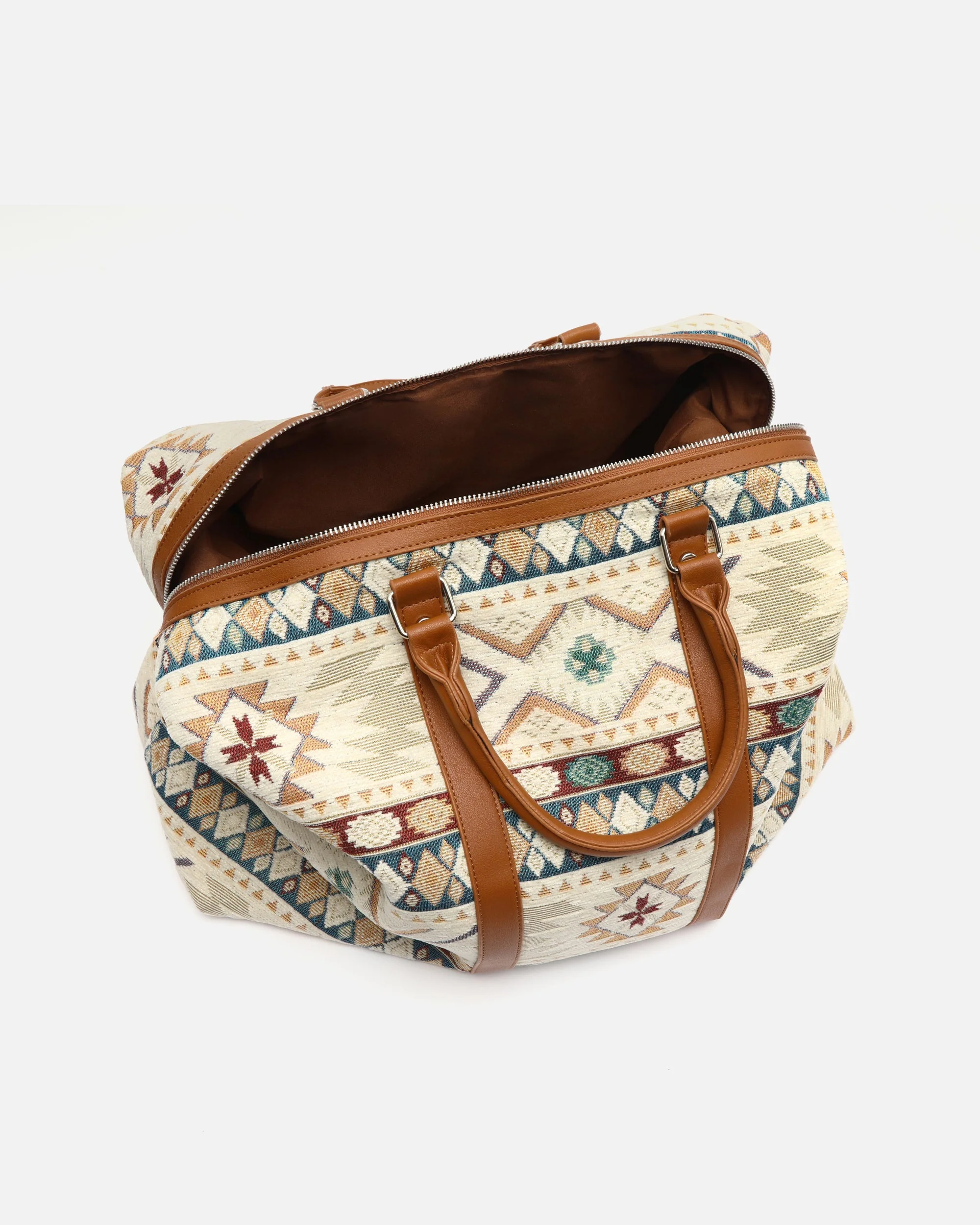 Tiani bolsa fin de semana con estampado jacquard y bandolera extraíble - Image 5