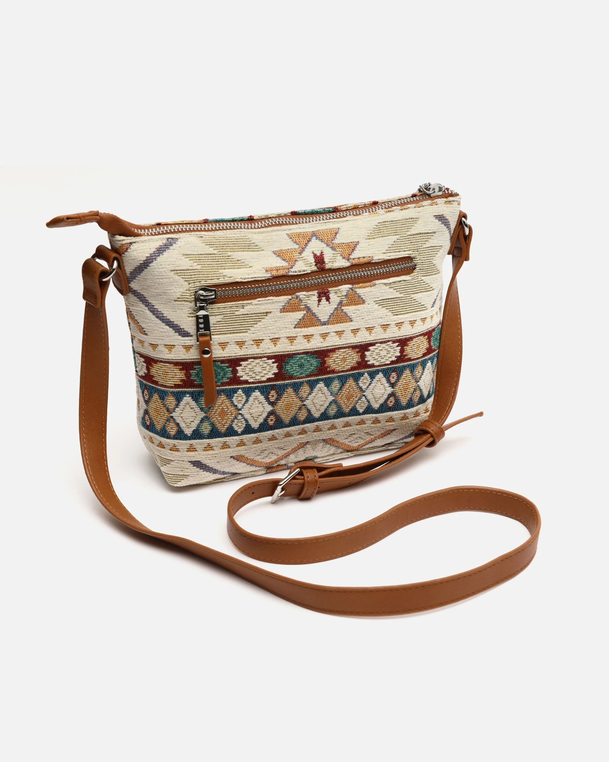 Tiani bolso bandolera pequeño con estampado jacquard y neceser pequeño - Image 4