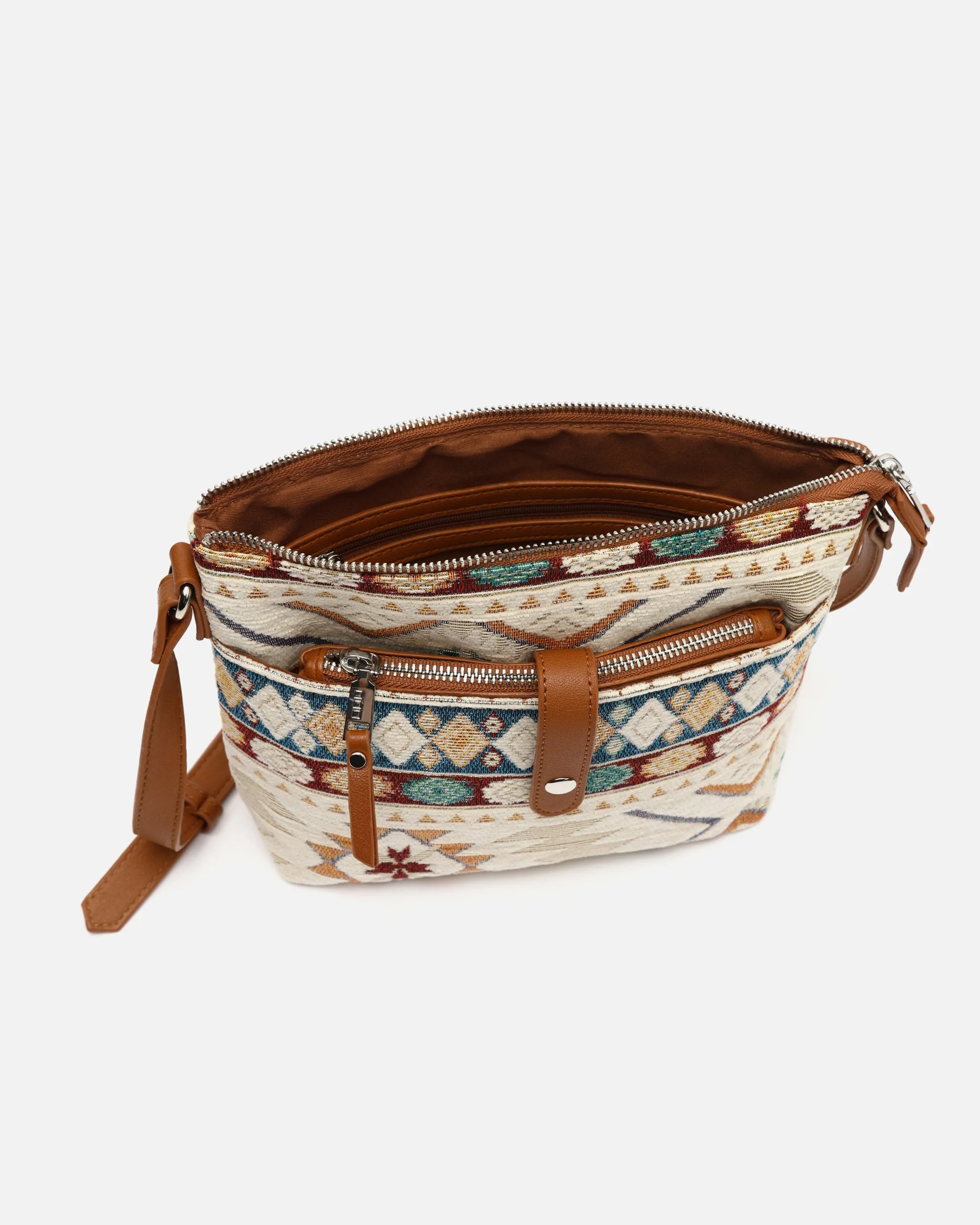 Tiani bolso bandolera pequeño con estampado jacquard y neceser pequeño - Image 5