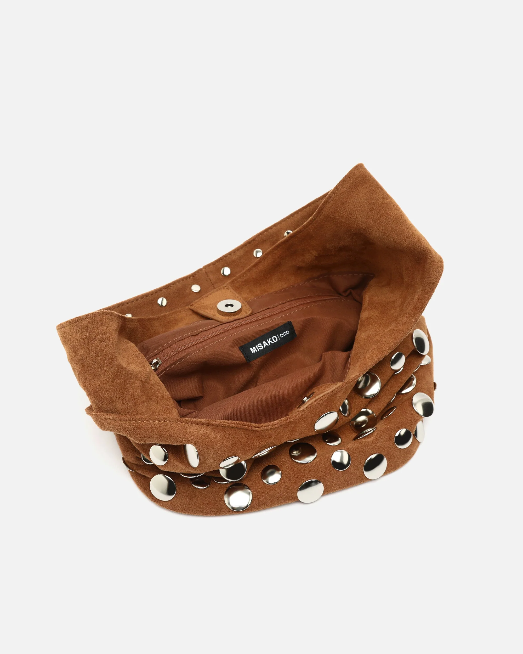 Tudi bolso de hombro pequeño efecto ante con tachas - Image 6