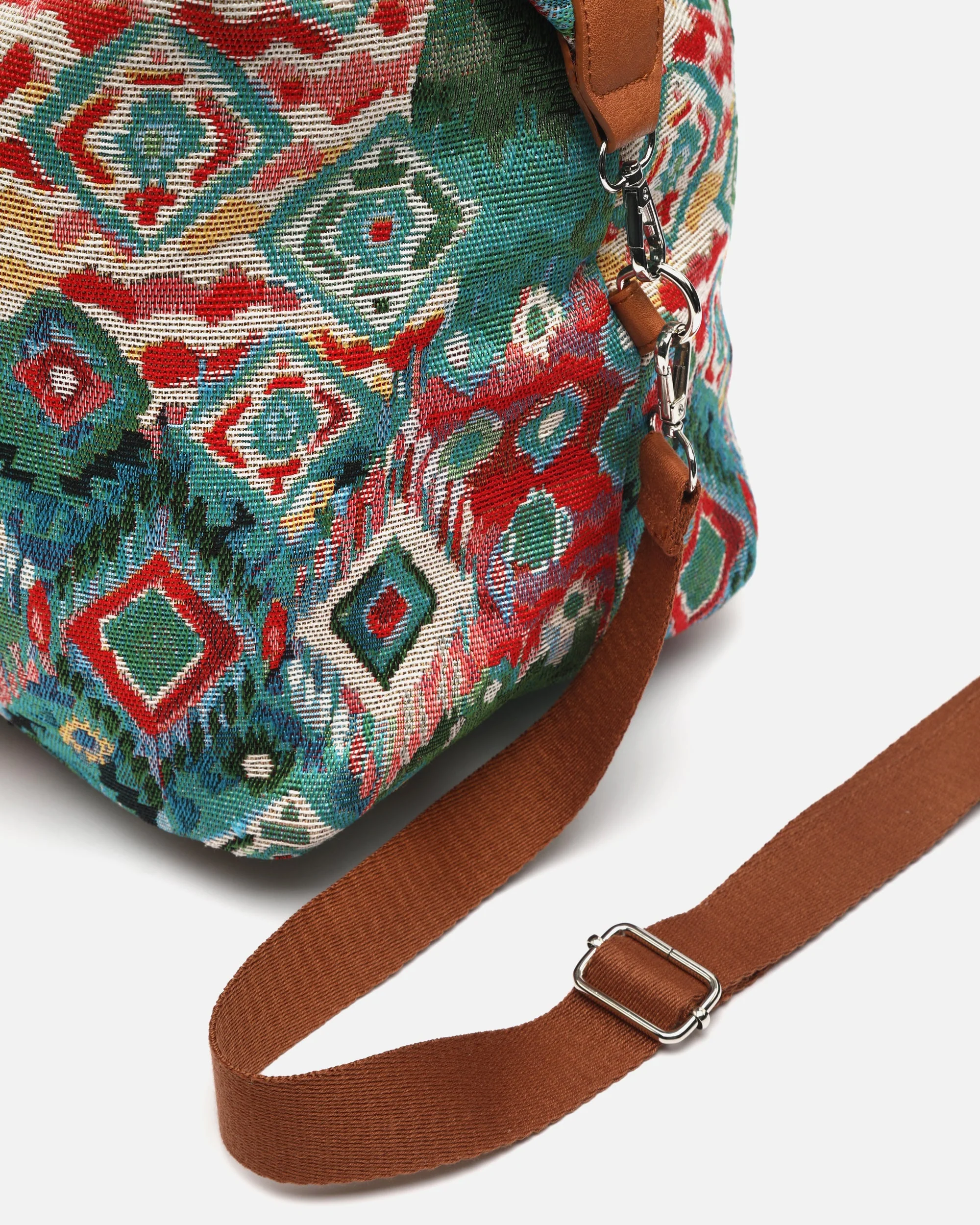Zaria bolsa fin de semana con estampado jacquard y asa bandolera extraíble - Image 3