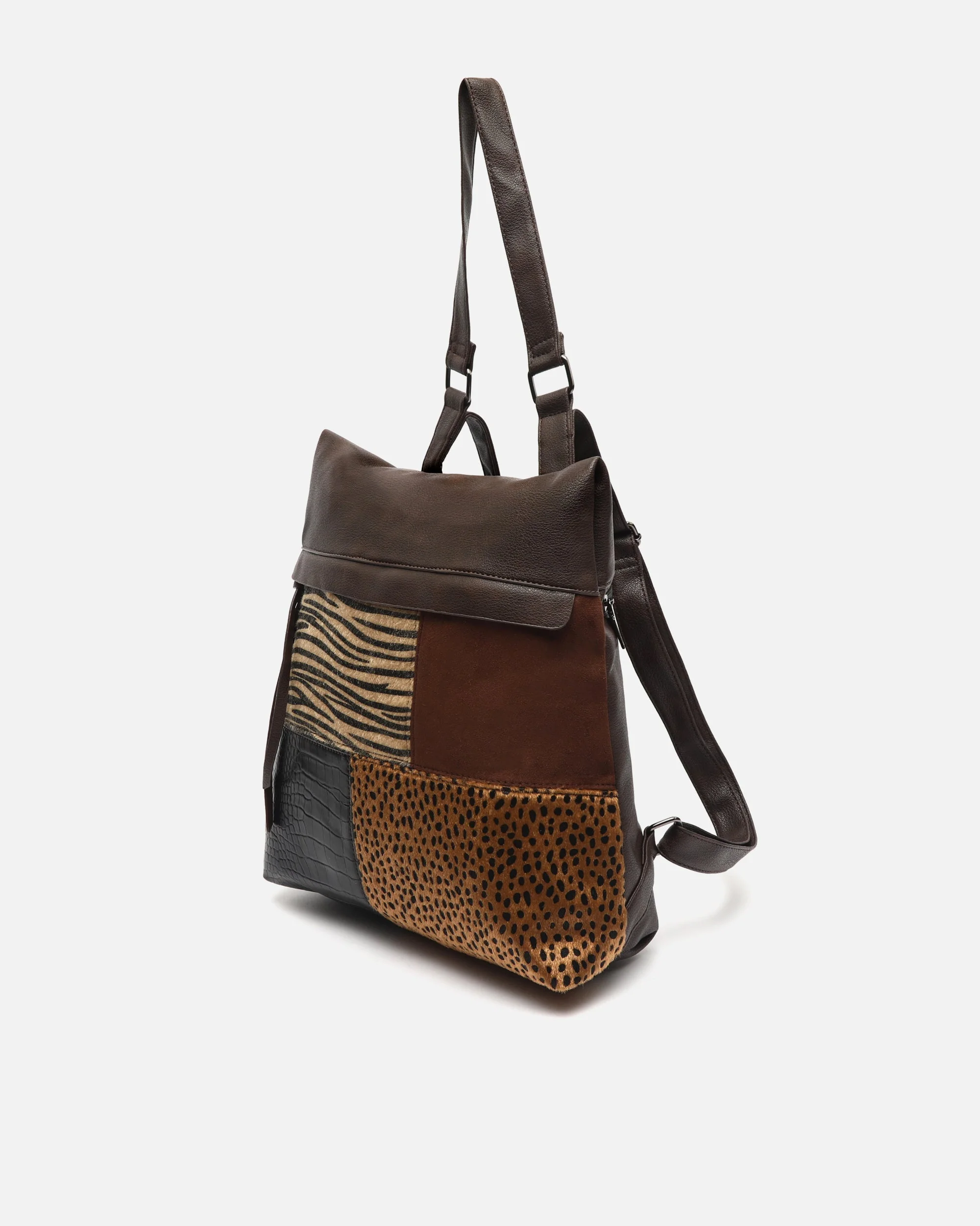 Zivera mochila antirrobo con estampado patchwork animal print - Image 2